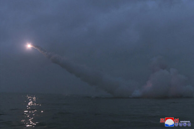 A general view as North Korea fired two missiles from a submarine striking an underwater target, according to state media, at an undisclosed location in North Korea March 12, 2023 in this photo released by North Korea's Korean Central News Agency (KCNA). KCNA via REUTERS