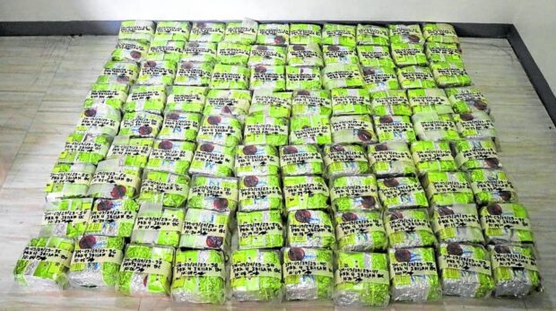 The packs of “shabu” (crystal meth) seized from the rented apartment of a Chinese man in Baguio City on Wednesday are properly marked and documented so these can be presented as evidence in court. STORY: Chinese nabbed in Baguio over P4-billion ‘shabu’ in teabags