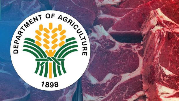 Stock photo of beet merged with logo of the Department of Agriculture STORY: DA suspends beef imports from Spain