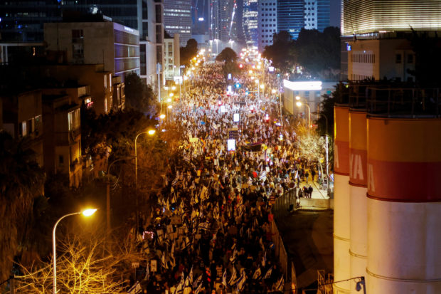 Protests against Israel's judicial overhaul, in Tel Aviv