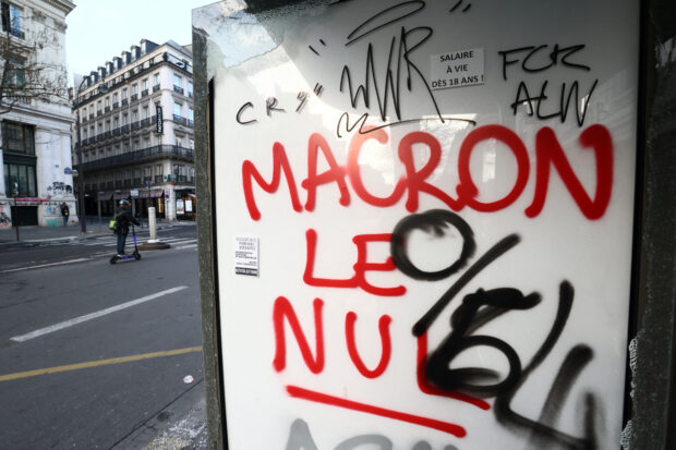 Damages in Paris streets following pension reform protests
