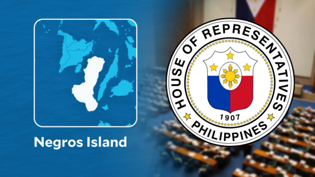 Negros Island map, composite with House plenary hall and House log. STORY: House bill to create Negros Island Region passed on final reading