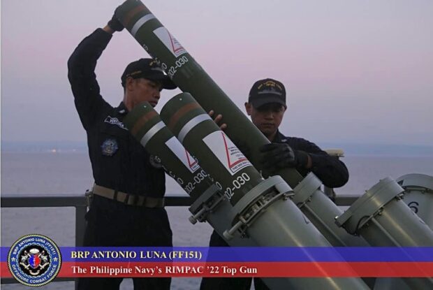 Guns aboard BRP Antonio Luna STORY: PH Navy test-fires decoys vs missiles