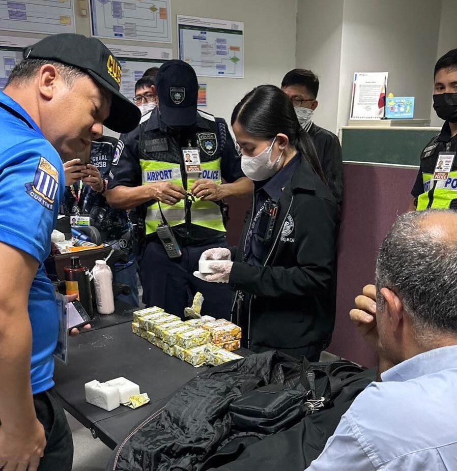 Powder and liquid cocaine worth P28.85 million were seized from a Turkish national at the Ninoy Aquino International Airport, the Bureau of Customs