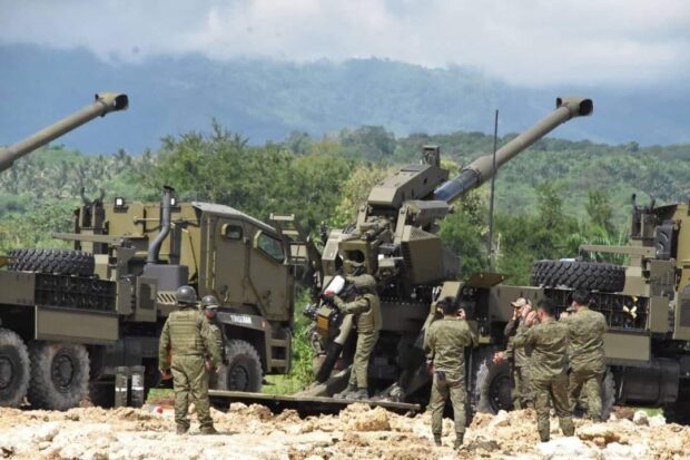 File photo of the AFP’s 155mm (ATMOS 2000) Self-Propelled Howitzers STORY: Army uses truck-mounted howitzers vs IS terrorists in Maguindanao