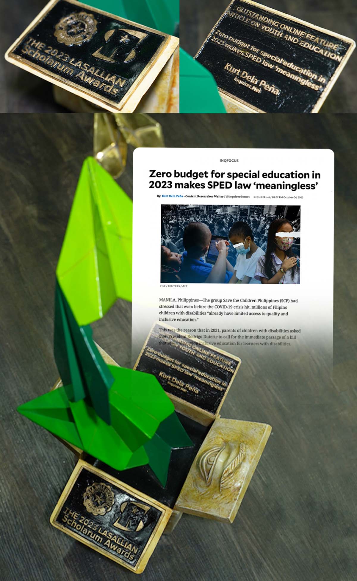 INQUIRER.net report wins Lasallian Scholarum Award