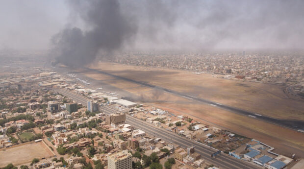 Smoke rises over the city as army and paramilitaries clash in power struggle, in Khartoum, Sudan, April 15, 2023 in this picture obtained from social media. Instagram @lost