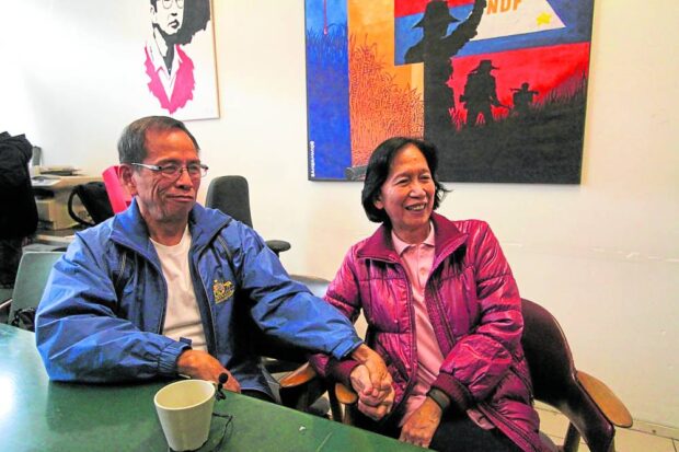 The military and the communist party say that party chair Benito Tiamzon and his wife, Wilma, the secretary general, seen in this Feb. 13, 2017, in Oslo, Norway, are dead but neither side has DNA proof that they were among those killed in a boat explosion off Samar province in August 2022.