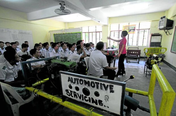 The Department of Education is overhauling the K-to-12 curriculum to make students such as these Grade 11 pupils taking the technical-vocational-livelihood track at Parañaque National High School