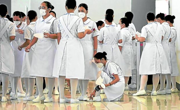 Photo of nursing students for story: DOH may shelve plan to hire unlicensed nurses