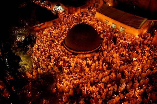 FILE PHOTO: The Holy Fire ceremony at the Ethiopian section of the Church of the Holy Sepulchre in Jerusalem's Old City