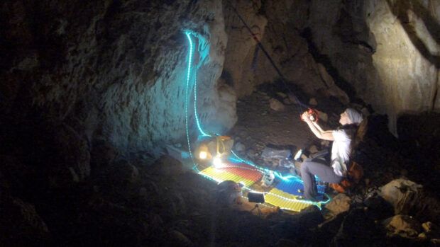 Beatriz Flamini, a Spanish mountaineer pictured in a cave in Motril.