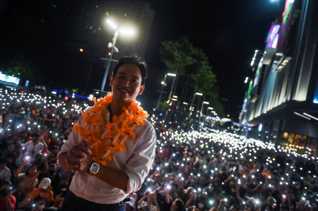 Pita Limjaroenrat, Move Forward Party's leader and prime ministerial candidate during an upcoming election campaign event in Bangkok