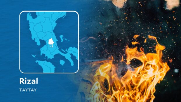 Another fire broke out in Taytay, Rizal, on Easter Sunday (April 9), the third blaze in two days.