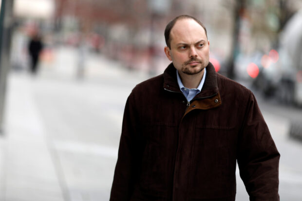 FILE PHOTO: Vladimir Kara-Murza arrives for an interview at the offices of Reuters