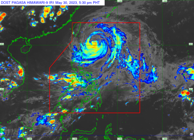 Satellite image of the location of Typhoon Bettty from Pagasa.