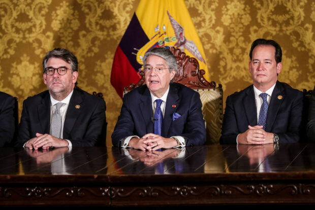 Ecuador's President Guillermo Lasso dissolves the National Assembly by decree on May 17