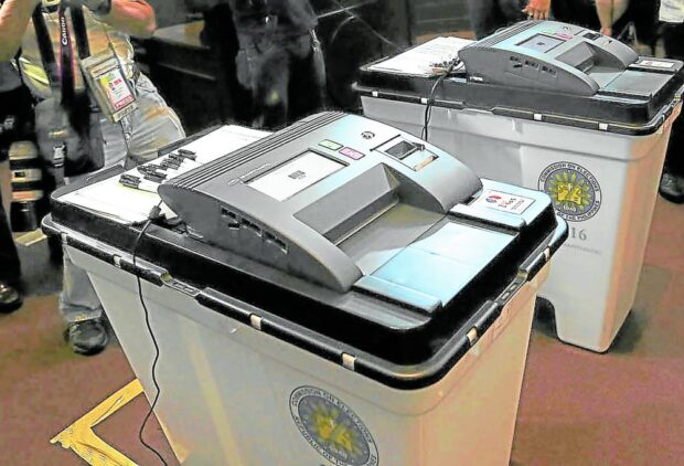 File photo of the voting machines, used in the country since 2010, that the Commission on Elections wants to upgrade.