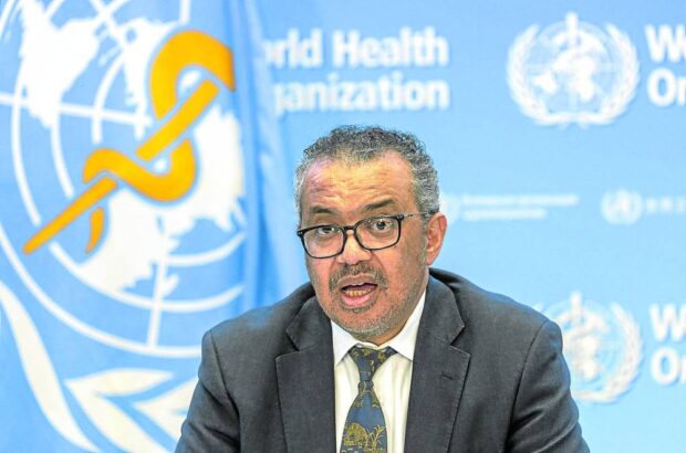 Director-General of the World Health Organisation (WHO) Dr. Tedros Adhanom Ghebreyesus attends an ACANU briefing on global health issues, including COVID-19 pandemic and war in Ukraine in Geneva, Switzerland, December 14, 2022. 