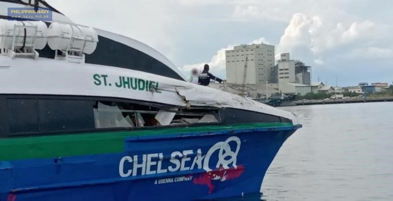 Thirteen people sustained minor injuries after a collision between two vessels in Mandaue, Cebu, the Philippine Coast Guard said on Monday.