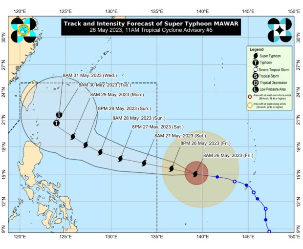 Super Typhoon Mawar is even stronger as it moves closer to the PAR border