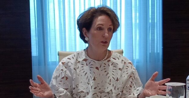 United States Ambassador to the Philippines MaryKay Carlson speaks with reporters in a roundtable meeting in Cebu City on Friday, May 19. (DALE ISRAEL / INQUIRER VISAYAS)