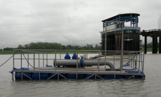 One of Manila Water’s Floating Pumps deployed at the East La Mesa Treatment Plant. The submersible pumps ensure raw water flow during dry spells and even reduce turbidity by 60%.