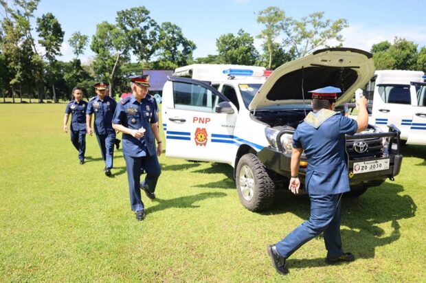 Blessing of new police patrol cars which were turned over to different provinces in the BARMM along with the mobility assets and fighting equipment from Camp Crame. 