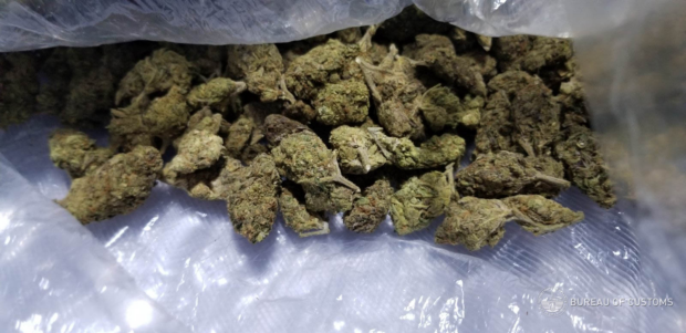 BOC agents seize high-grade marijuana worth P1,696,200 at the Port of Clark.