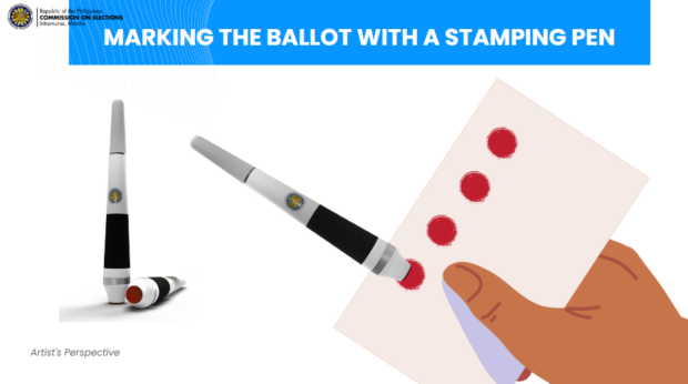 Comelec is contemplating stamping – instead of shading – the ballot for the 2025 senatorial poll