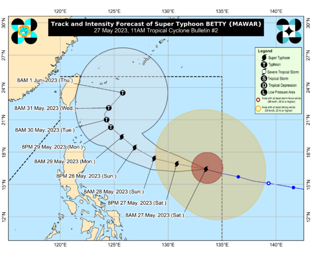 Pagasa says Betty to bring strong wind and rain over northern Luzon during its "crucial" days