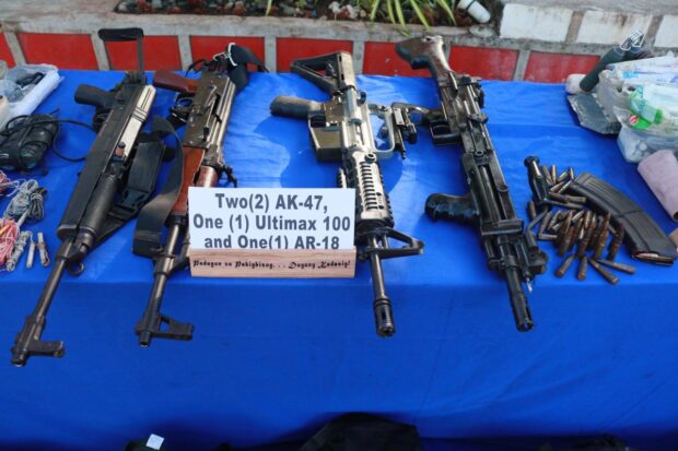 Among the weapons seized from NPA rebels after a skirmish in Surigao del Sur last May 11. Photo from Eastmincom