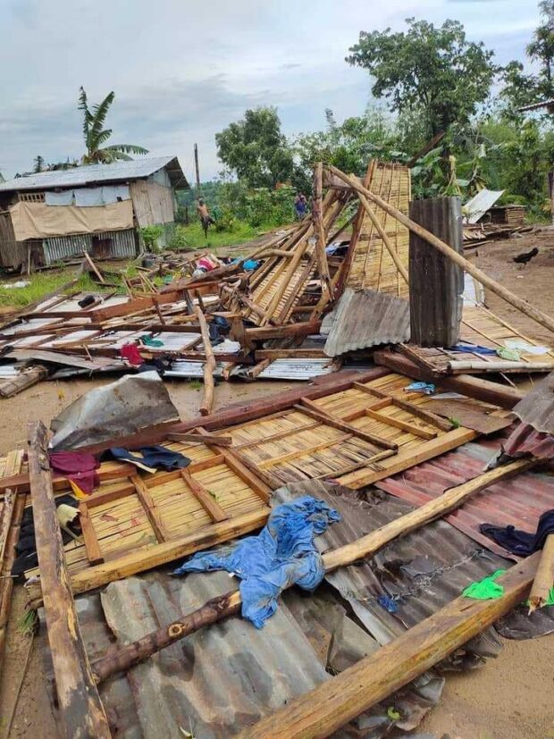 A whirlwind ruined houses in in Kabankalan City, Negros Occidental on Thursday, May 19. (Photo courtesy of Oscar Mangao Abajon) 
