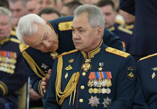 Russian defense minister Sergei Shoigu visits Russian troops involved in the military operation in Ukraine