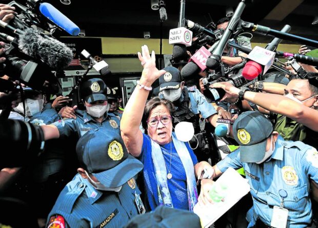 HOPEFUL Detained former Sen. Leila de Lima, shown in this photo last month leaving the regional trial court in Muntinlupa City, remains hopeful that she will get justice soon. —RICHARD A. REYES