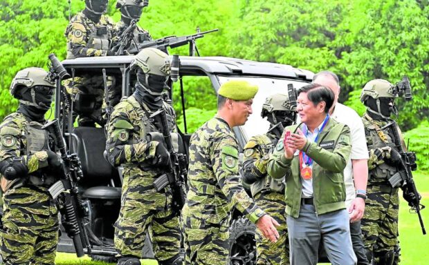 President Ferdinand Marcos graces the 61st Founding Anniversary of Special Forces Regiment (Airborne) of the Philippine Army at Fort Magsaysay in Palayan City, Nueva Ecija, on Sunday, June 25, 2023. STORY: Marcos to Army special forces: Support Filipinos during crisis