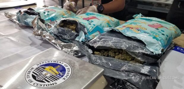 The Bureau of Customs (BOC) seized a parcel in the Port of Clark in Pampanga that supposedly contained men’s clothing but turned out to be some P2.53-million worth of kush or high-grade marijuana. 