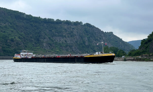 Rhine river shipping in Germany