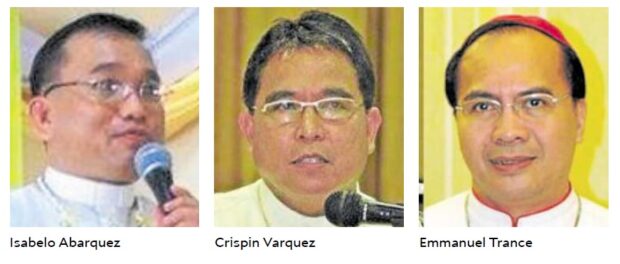 Isabelo Abarquez, Crispin Varquez, Emmanuel Trance STORY: 3 bishops seek creation of Samar Island Region