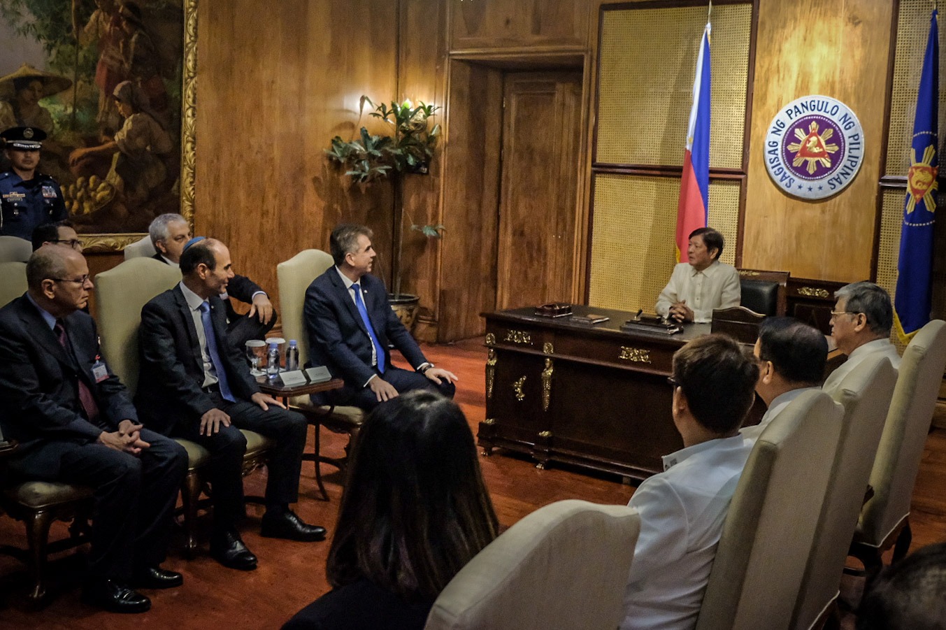 Israel Foreign Minister Eliyahu Cohen paid a courtesy call to President Ferdinand Marcos Jr. on Monday at Malacañang Palace. Cohen is in the Philippines for a two-day visit where he would meet with Philippine officials for several issues. (Photo from PPA pool)