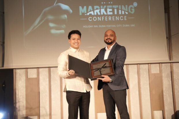 The A-team 360 Reputation Management Firm, a local Filipino-owned marketing firm headed by CEO Brian Poe Llamanzares, was honored with the "Outstanding Leadership Award" at the Marketing 2.0 conference in Dubai, United Arab Emirates.