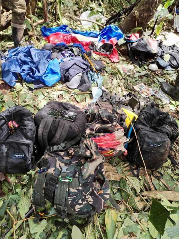 Three suspected communist rebels are killed and over a dozen firearms seized following a firefight between New People's Army insurgents and government troops in a hinterland village in Butuan City on Friday, according to the military. (Photo courtesy by Eastmincom)