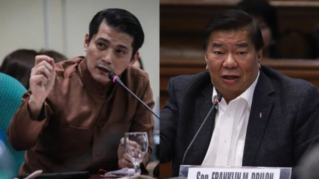 Senator Robin Padilla (L) and former Senate President Franklin Drilon. Padilla hits back at Drilon saying, new senate members are not taking their jobs lightly as the latter previously pointed out. 