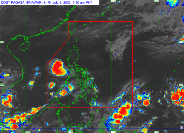 The state weather bureau on Thursday said the ITCZ affects Southern Mindanao and portions of Visayas and Luzon. (Photo from Pagasa)