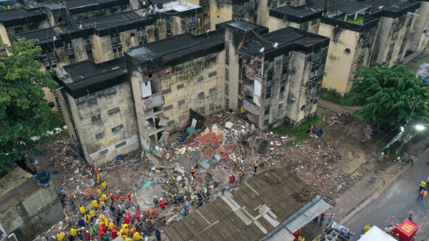A building collapsed in Brazil's northeastern state of Pernambuco, leaving at least five dead and eight others missing