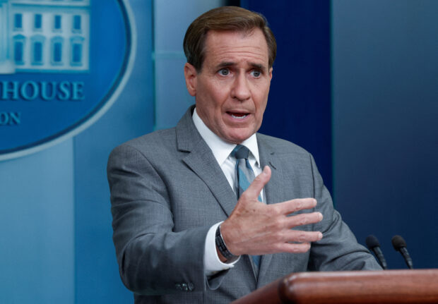 NSC Coordinator for Strategic Communications John Kirby speaks during the daily press briefing at the White House