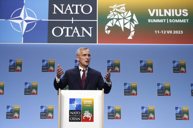 NATO leaders say they would allow Ukraine to join the alliance “when allies agree and conditions are met.”