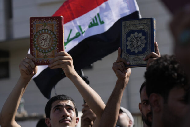 Protesters angered by the burning of a copy of the Quran stormed the Swedish Embassy in Baghdad early Thursday