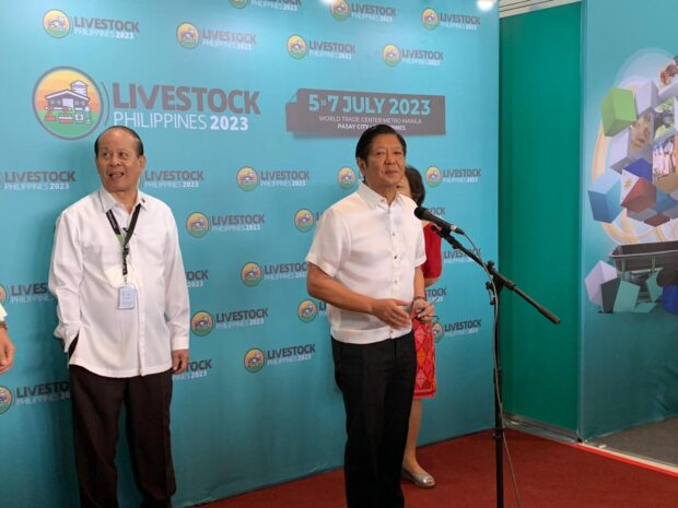 Photo caption: President Ferdinand Marcos Jr. giving an interview at the World Trade Center in Pasay City on Wednesday, July 5, 2023. Photo from Jean Mangaluz
