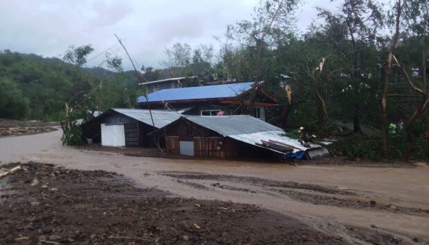 A house in Barangay Bañacao, Bangued town, Abra province is submerged in mud and floodwater at the height of the onslaught of "Egay." The typhoon left three dead and one missing in the province. (Photo courtesy of the Municipality of Bangued Facebook Page)